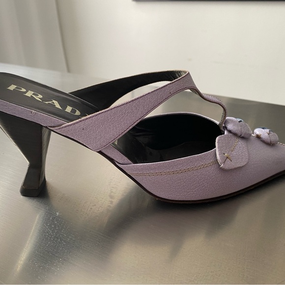 Prada Mules, leather, light lilac color, worn only once, mint condition, size 7 - Picture 2 of 4